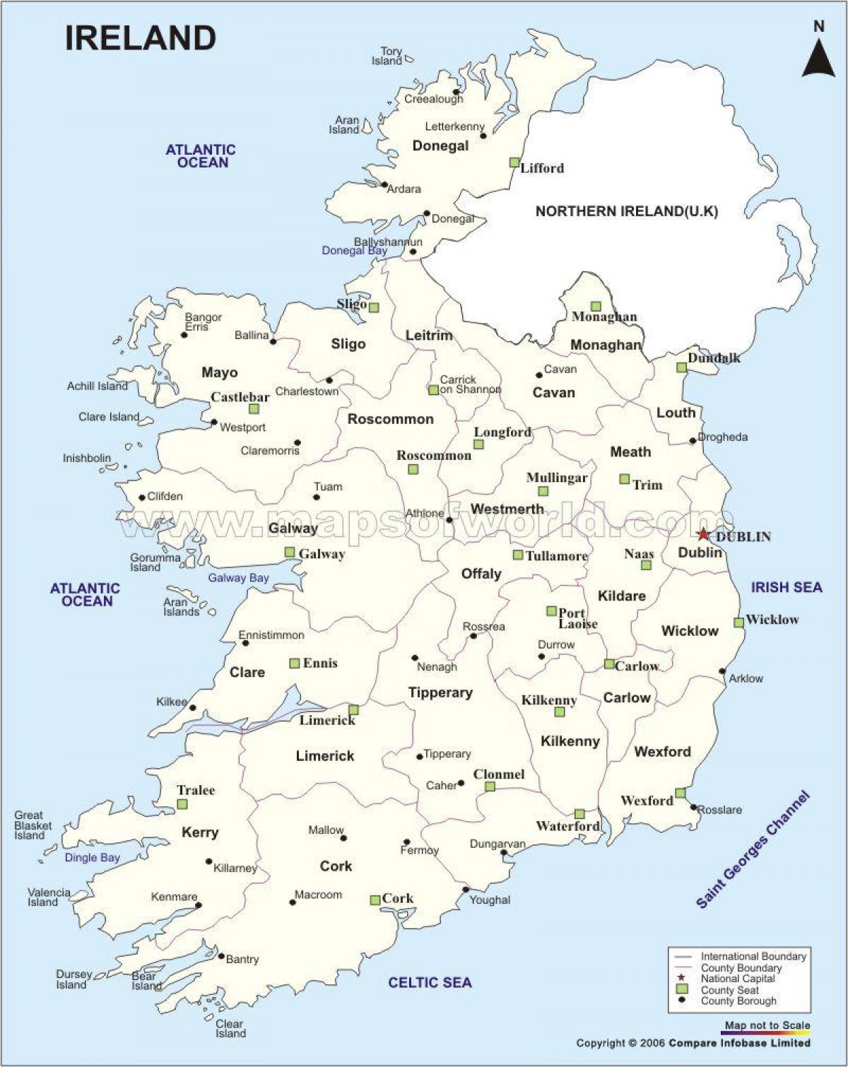 Политическата карта на Ирландия карта на политическата карта на
