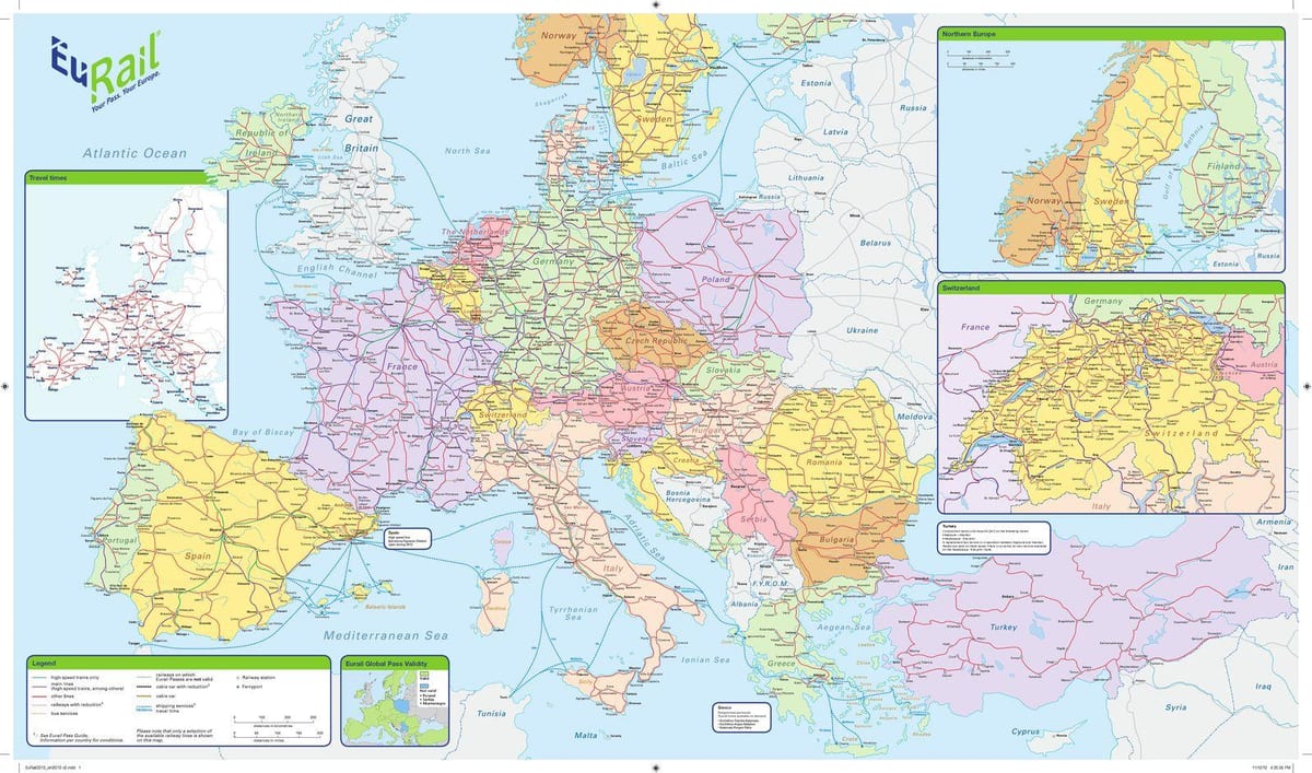 карта на пътни eurail Ирландия