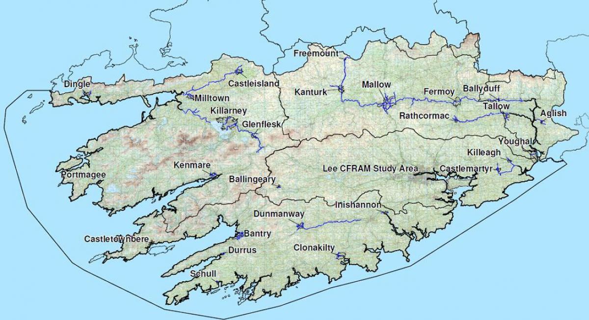 подробна карта на Западна Ирландия