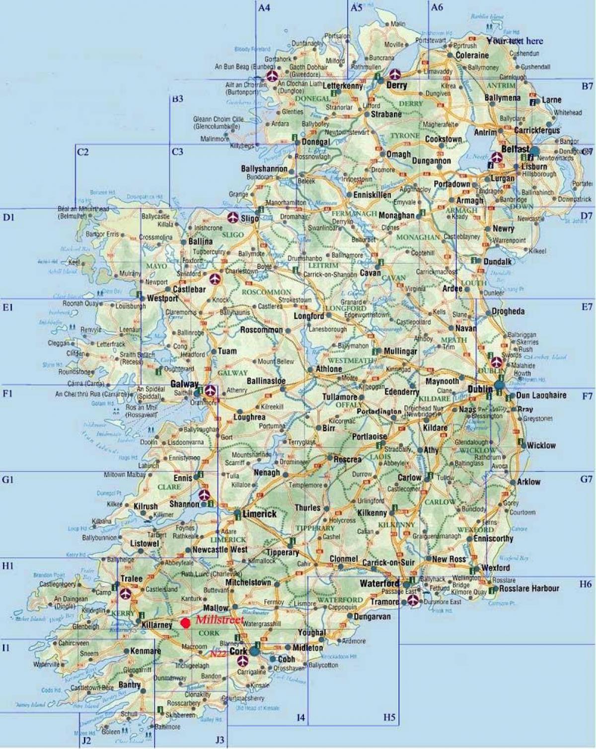 подробна автомобили карта Ирландия
