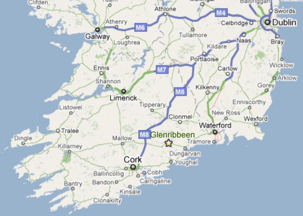 карта на Южна Ирландия