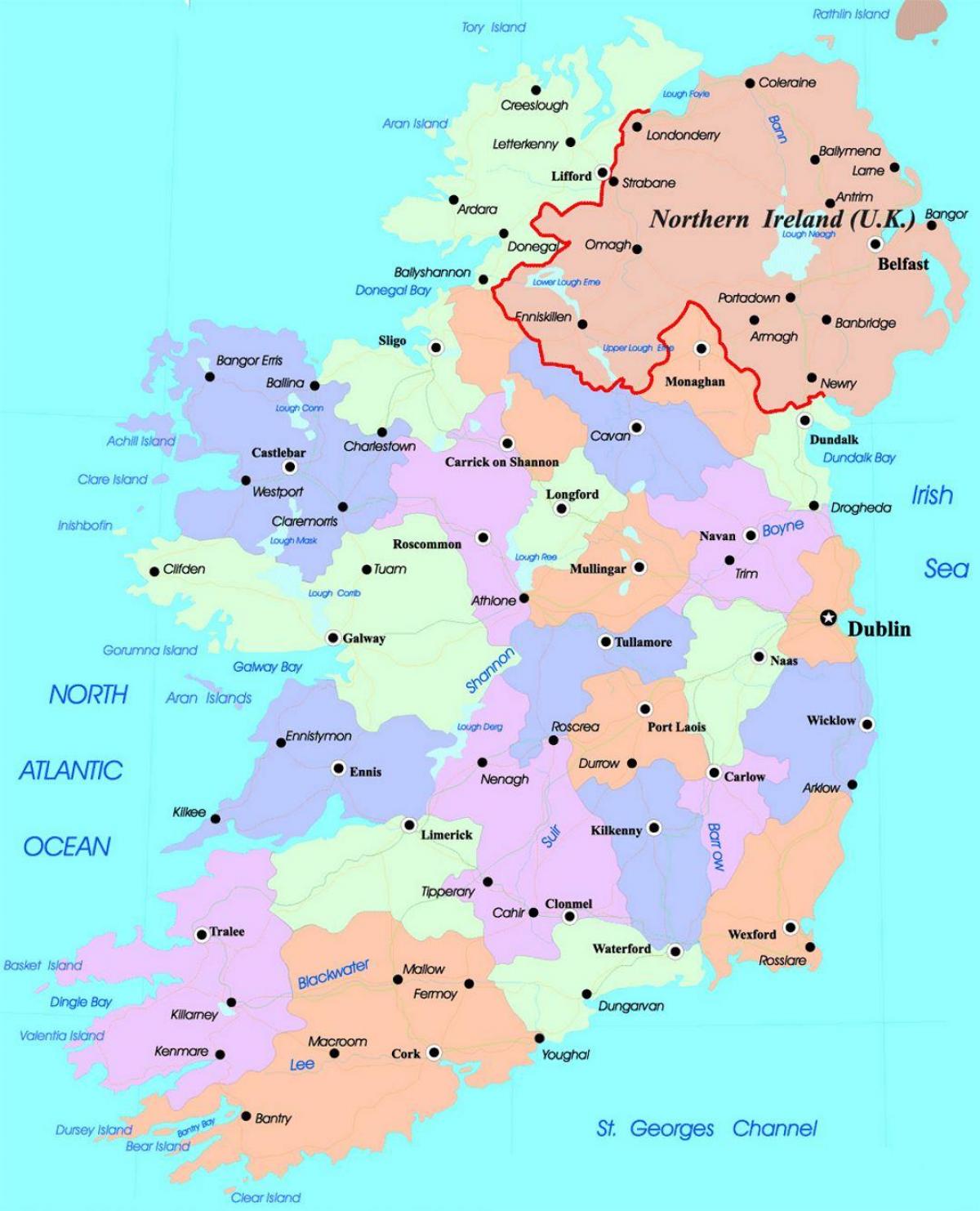 карта на Ирландия