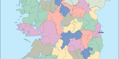 Карта на Ирландия векторна карта 