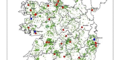 Карта на Ирландия гори