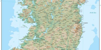 Карта на Ирландия терен 