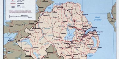 Карта Пътна карта на Ирландия и Северна Ирландия