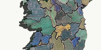 Карта на дървени картата на Ирландия
