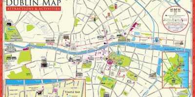 Карта на Дъблин Ирландия забележителности