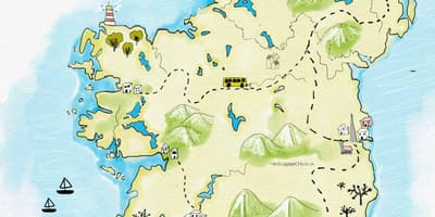 Карта места за посещение в Ирландия
