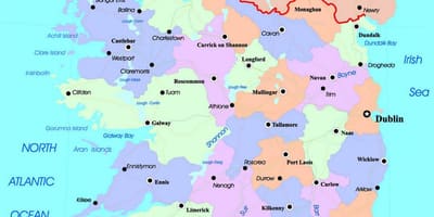 Карта На Ирландия