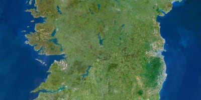 Карта, сателитна карта на Ирландия