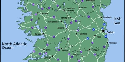 Карта контролиране на картата Ирландия разстояние